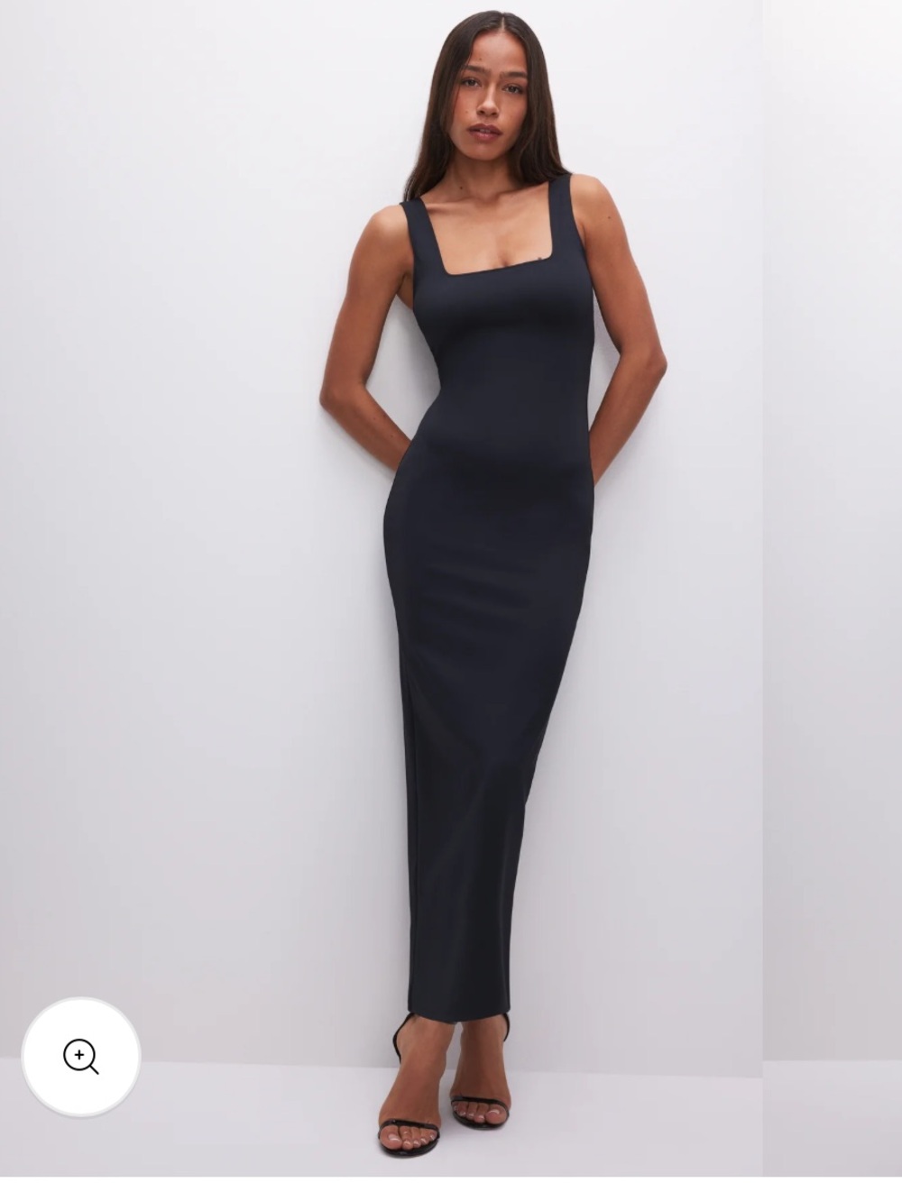 Good American Soft Sculpt Navy Square-Neck Dress sz xl